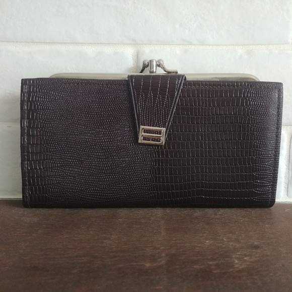 Vintage Leatherette Canada dark brown snakeskin leather wallet - Picture 1 of 14